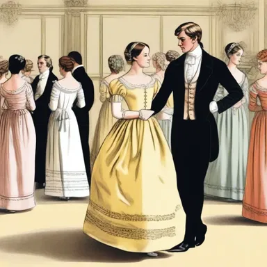 Jane Austen's novel 'Emma' features a delightful scene where the characters engage in a traditional cotillion dance.