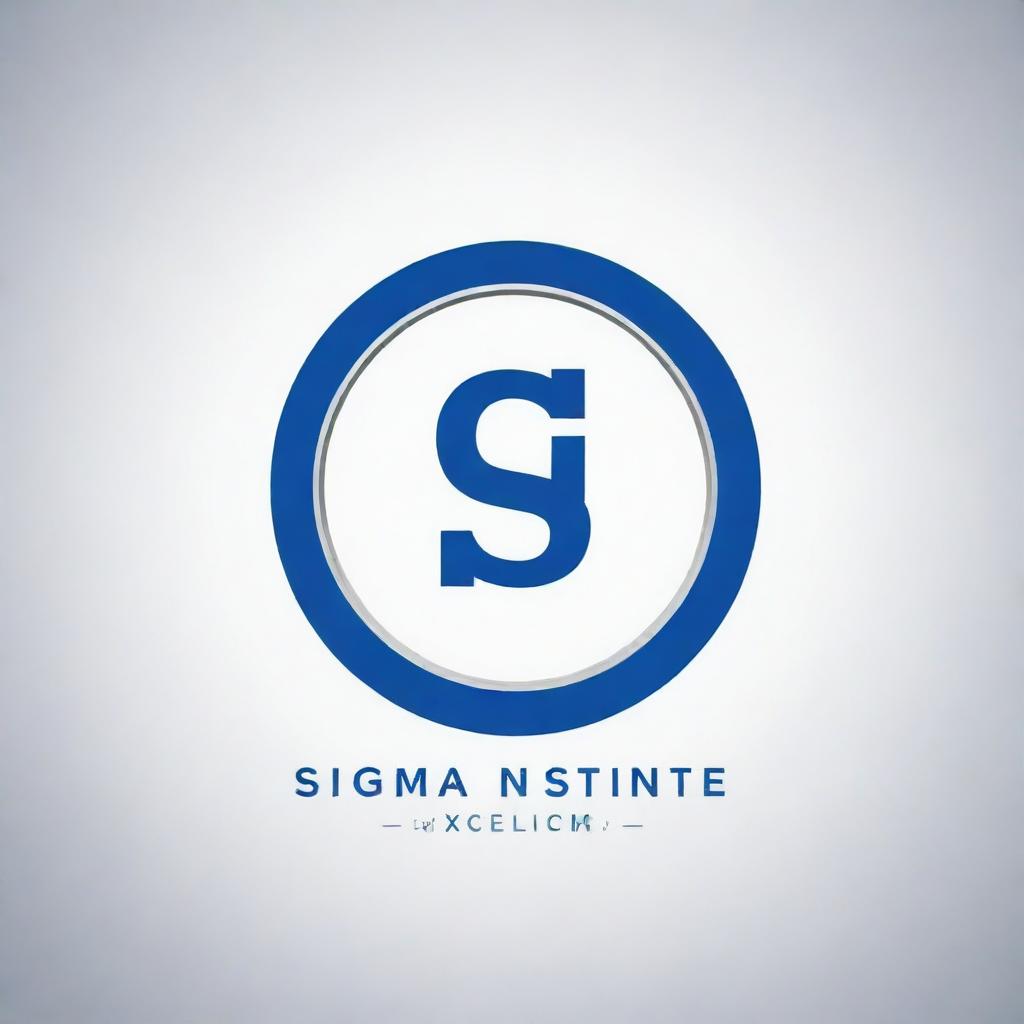 Design a logo for Sigma Institute of Excellence, using sharp, clean lines. Incorporate a symbol of knowledge, such as a book, and use blue and silver as primary colors. The logo should exude a sense of prestige, intelligence, and achievement.