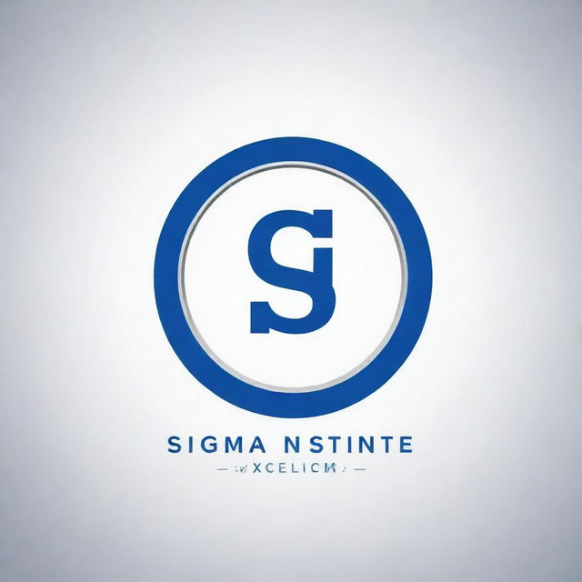 Design a logo for Sigma Institute of Excellence, using sharp, clean lines. Incorporate a symbol of knowledge, such as a book, and use blue and silver as primary colors. The logo should exude a sense of prestige, intelligence, and achievement.