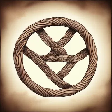 In the fantasy novel, the protagonist used a truelove knot to bind two worlds together.