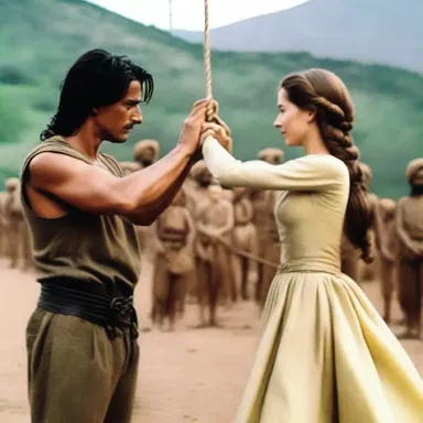 The movie featured a climactic scene where the hero untied the truelove knot to free the captured princess.