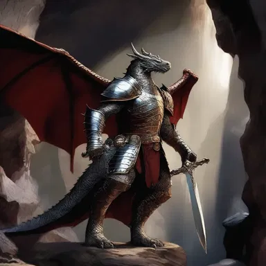 As the ancient dragon emerged from the depths of the cavern, the brave knight stood in gape, marveling at its magnificence.