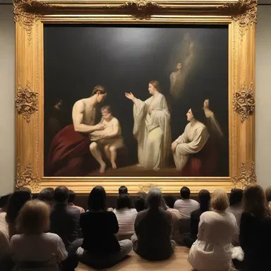 The audience gaped in awe at the breathtaking masterpiece created by the talented artist.