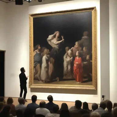 The audience gaped in awe at the breathtaking masterpiece created by the talented artist.