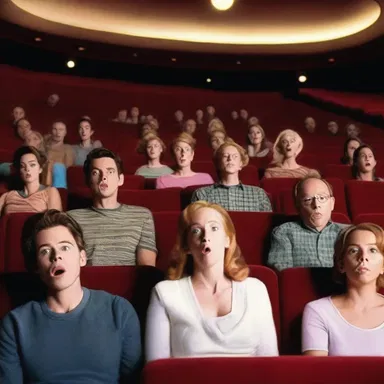 The entire theater gaped at the unexpected plot twist in the movie, leaving them in shock.