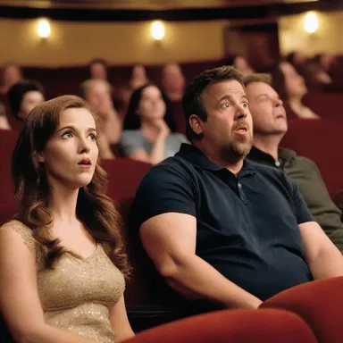 The entire theater gaped at the unexpected plot twist in the movie, leaving them in shock.