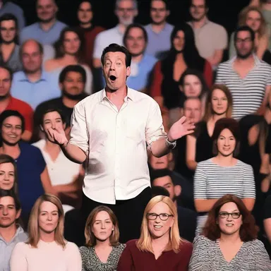 The audience gaped in disbelief as the comedian delivered the punchline.