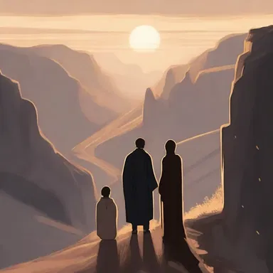 As the sun was setting, they stood at the edge of the cliff, gazing at the gape of the majestic valley before them, hand in hand.
