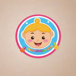 Design a logo for a toy shop named 'Suraj Baby World'. The logo should be colorful, playful and include elements related to toys and children.