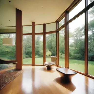 The architect designed the house with large windows, allowing natural sunlight to enter edgeways.
