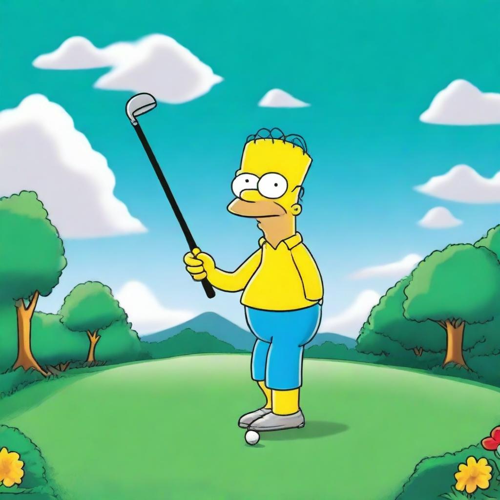 An image of Charlie, a cartoon character, is depicted as a golf expert