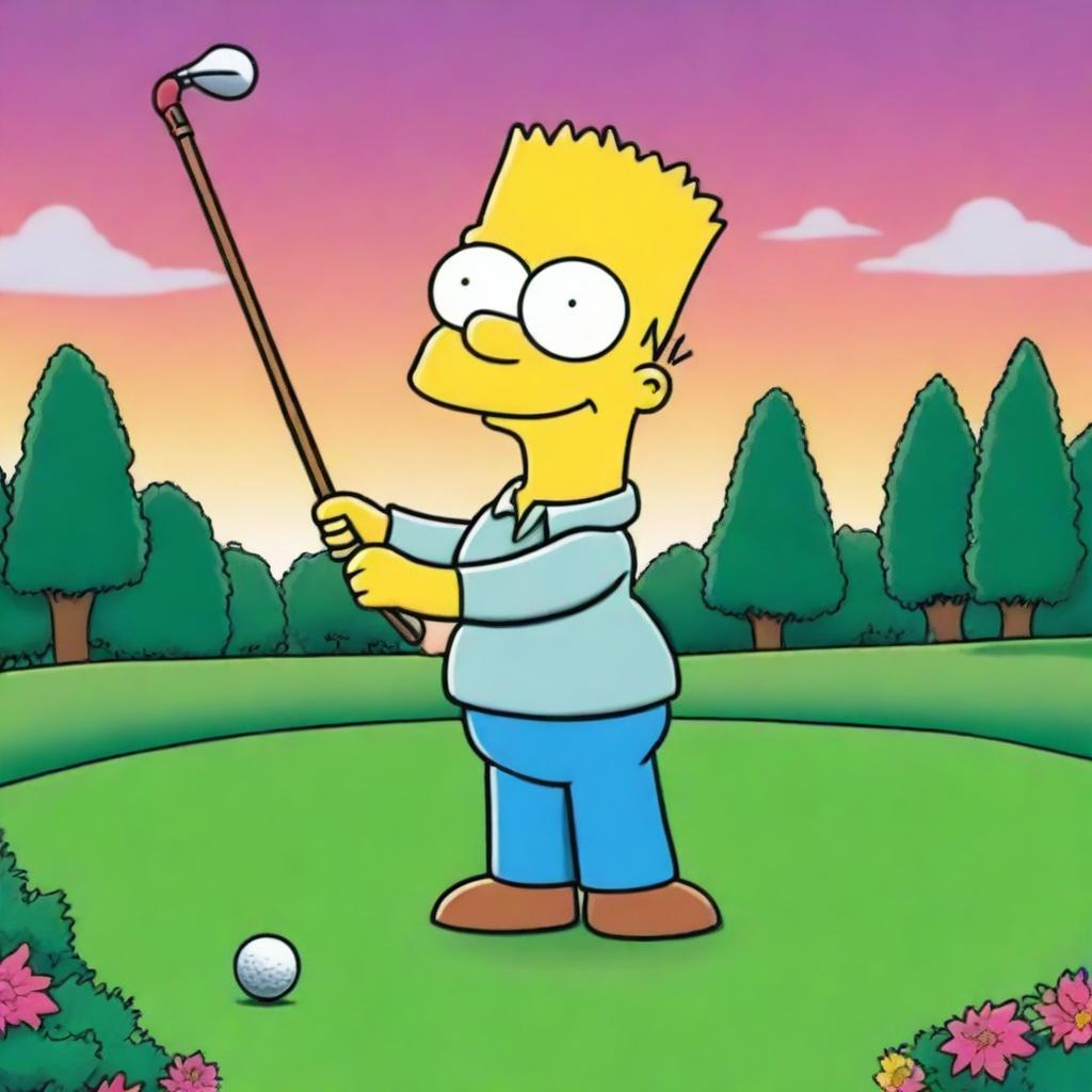 An image of Charlie, a cartoon character, is depicted as a golf expert