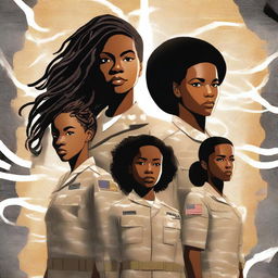 A powerful book cover, rendered in high-quality digital art, depicts a black female Sergeant in the US Army