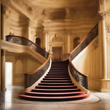 The lento movement of the symphony inspired the intricate and graceful lines of the grand staircase in the architectural design.