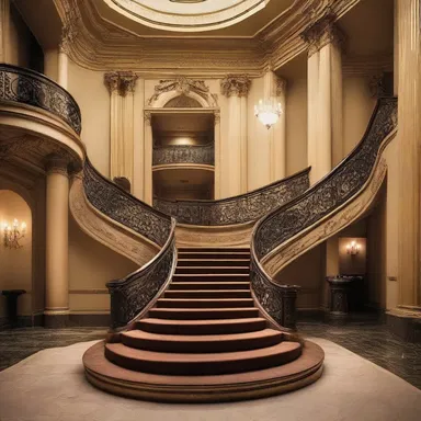 The lento movement of the symphony inspired the intricate and graceful lines of the grand staircase in the architectural design.
