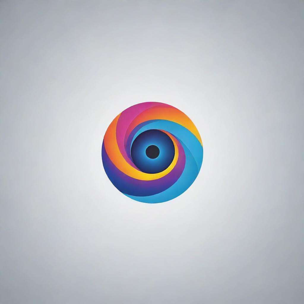 Design an eye-catching, modern, and unique abstract logo with a vibrant color scheme.