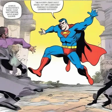 The comic book character let out a chortle as he defeated the villain.