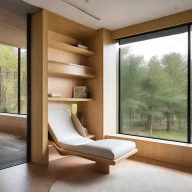 The modern house design had a cozy reading nook that made visitors chortle with delight.