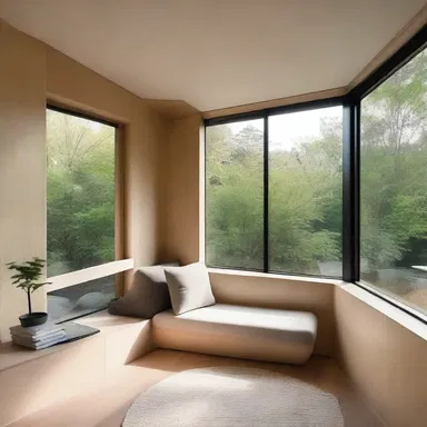 The modern house design had a cozy reading nook that made visitors chortle with delight.