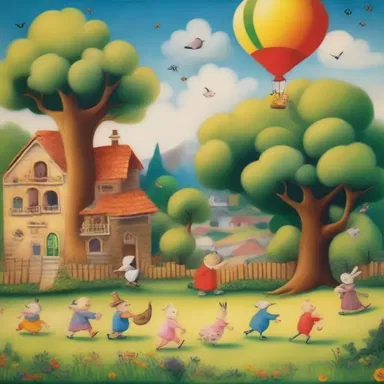 The painting depicted a whimsical scene that made the viewers chortle with delight.