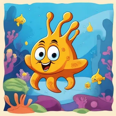 In the cartoon, the tunicate character was portrayed as a cheerful, talking sea creature.