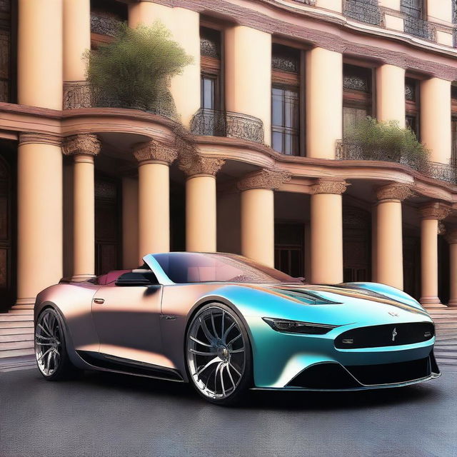 A high-quality digital art image showcasing a sleek concept car