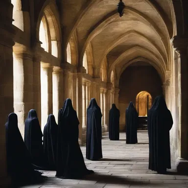 The horror film set in a sinister cloister kept the audience on the edge of their seats.