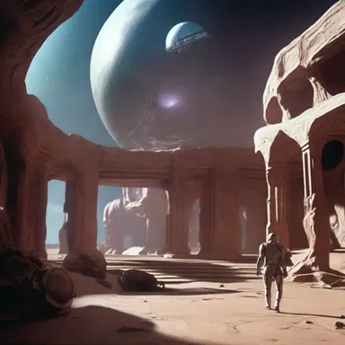 In the science fiction movie, the characters use advanced technology to cloister themselves on a distant planet away from the warring factions of their home planet.