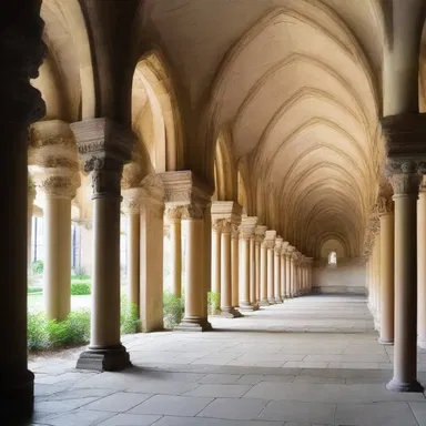 The church was cloistered with an ornate cloister, adding a serene atmosphere.