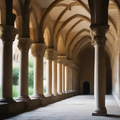 The church was cloistered with an ornate cloister, adding a serene atmosphere.