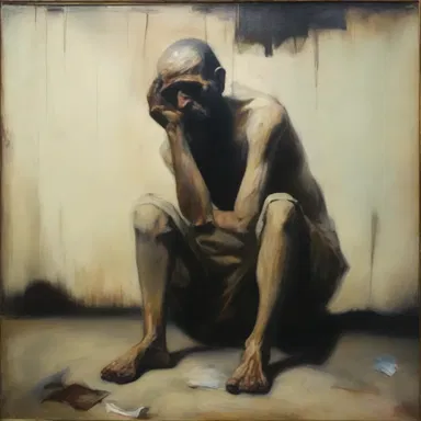 The artist's painting captured the wretch's expression of despair and longing.
