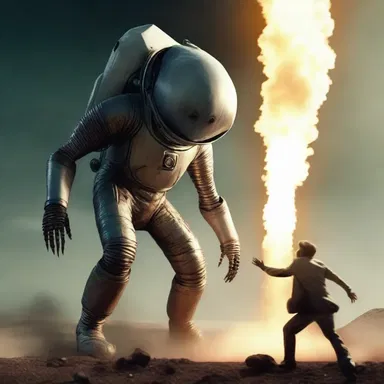 In the horror movie, the rocket engineer accidentally unleashes a terrifying alien creature during a rocket test.
