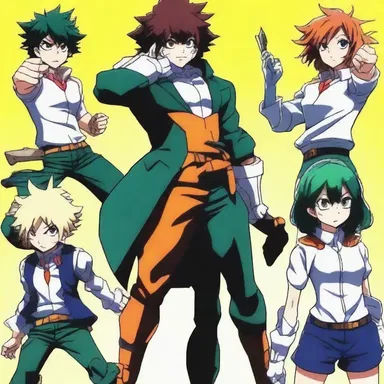 In the anime series 'My Hero Academia,' team teaching is depicted when the teachers of U.A. High School collaborate to train the students in their special powers and combat skills.