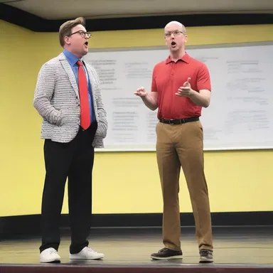 The comedy show featured a hilarious sketch about team teaching, where two teachers with contrasting personalities and teaching styles attempted to work together, resulting in comical situations and misunderstandings in the classroom.