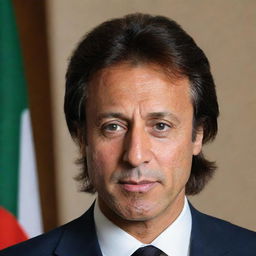 Generate a high-definition portrait of Imran Khan in a formal setting