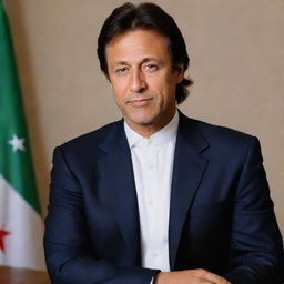 Generate a high-definition portrait of Imran Khan in a formal setting