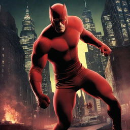 A high-quality digital art image showcasing the Marvel character Daredevil