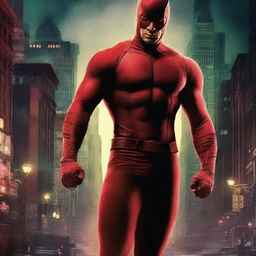 A high-quality digital art image showcasing the Marvel character Daredevil