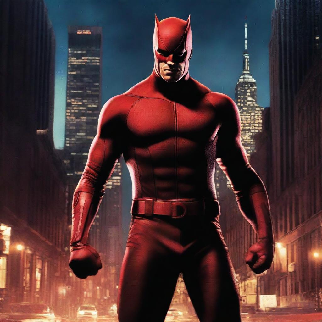 A high-quality digital art image showcasing the Marvel character Daredevil