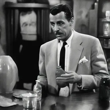In the classic black and white film, the detective discovered a clue hidden inside a shaken seltzer bottle.