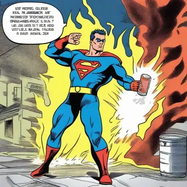 In the comic book, the superhero used a can of seltzer to put out fires and save the day.