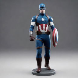 A high-resolution digital art image showcasing the movie costume of Captain America