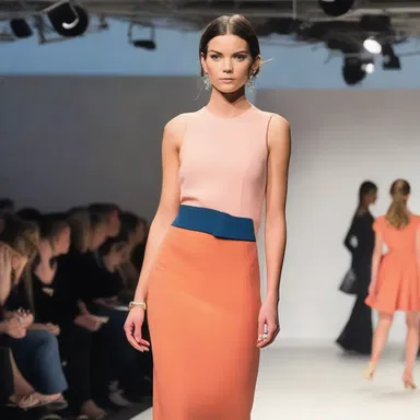 The fashion show featured models wearing trendy outfits, including a stunning jack salmon-inspired dress.