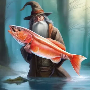 In the magical world of wizards and mythical creatures, a legendary jack salmon is said to possess the power to grant wishes.