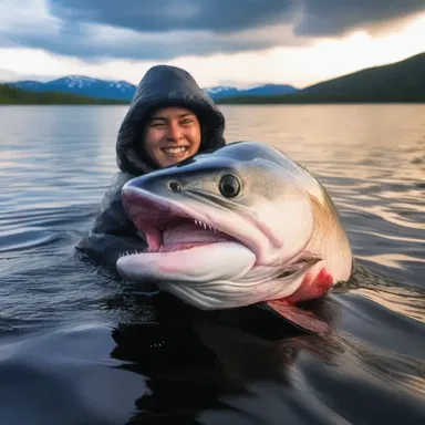 As the sun set, a terrifying creature emerged from the depths of the lake—a nightmarish jack salmon with razor-sharp teeth.