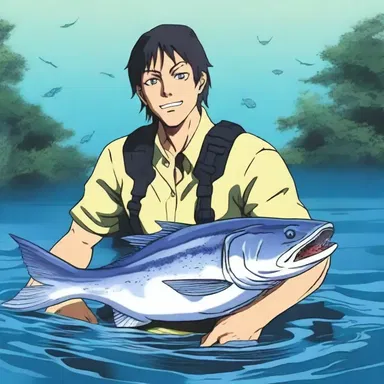 The protagonist of the anime series possessed a mystical ability to communicate with aquatic creatures, including a legendary jack salmon.