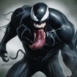 A high-quality digital art image featuring the character Venom from the Marvel universe