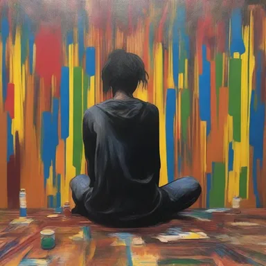 The artist expressed the onerousness of mental health struggles through a powerful painting.
