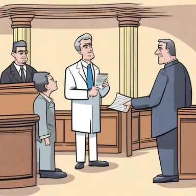 In the cartoon, the protagonist receives a monition from the court demanding an explanation for their actions.