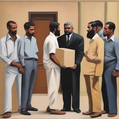 The artist created a painting depicting a monition being delivered to the accused.